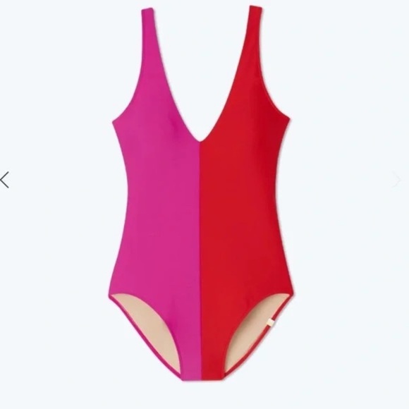 Summersalt Swim Split Backflip Red and Pink One Piece Size 8 V-neck - Picture 4 of 6